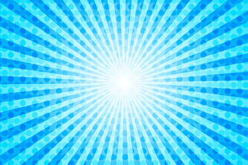 Light blue concentric line background with polka dots. 