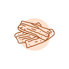 Dried papaya black line icon. Natural organic super food