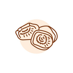 Dried peach black line icon. Natural organic super food