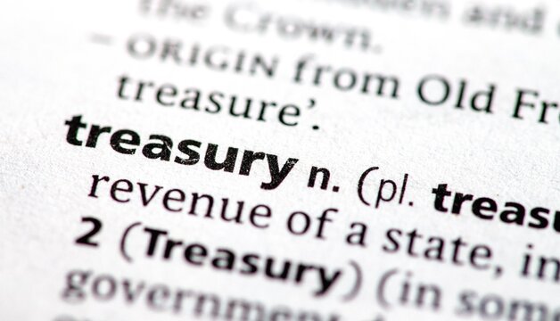 close up photo of the word treasury