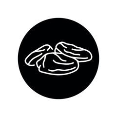 Dried apricots black line icon. Natural organic super food