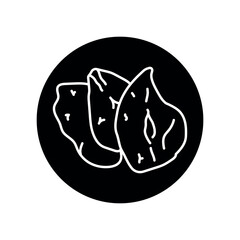 Dried pear black line icon. Natural organic super food