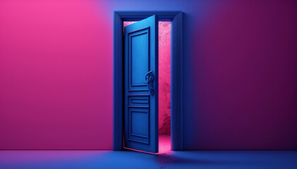 Creative concept of accessibility choice exit Open pink.Generative AI.