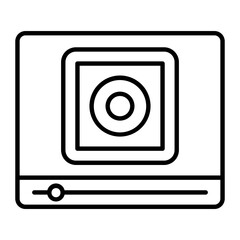 Video Player Outline Icon 