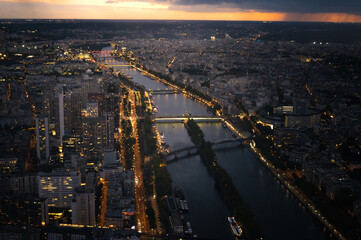Fototapeta na wymiar High Resolution Panorama Of Paris Skyline from Eiffel Tower