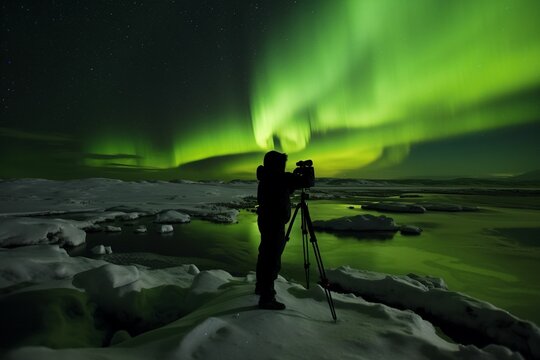 Capture a stunning photograph of the aurora boreal, Generative IA