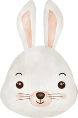 cute bunny head watercolor