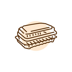 Plastic container black line icon.