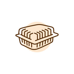 Plastic container black line icon.