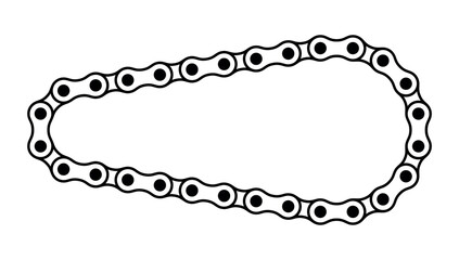 Roller chain links icon. Motorcycle or bicycle chain. Symbol of mechanisms or machines.