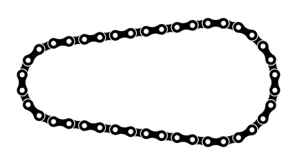 Fototapeta premium Roller chain links icon. Motorcycle or bicycle chain. Symbol of mechanisms or machines.