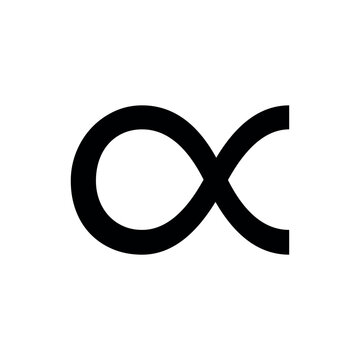 inversely proportional symbol. Proportionality sign vector.
