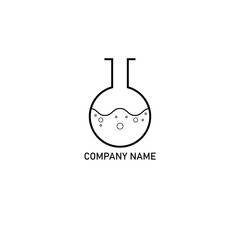 Laboratory logo. Medical lab logo. Chemical bottles symbol. Vector illustration isolated on white background.