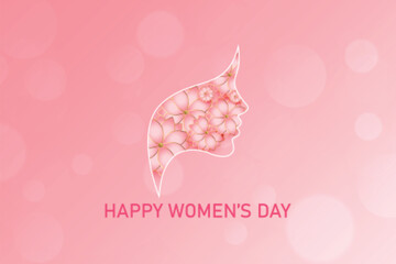 	
Beautiful women's day flower decorative wishes greeting design