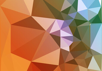 Colorful Abstract Gradient Polygonal Background. Computer Generated Orange Purple Blue Colored Polygons Pattern.