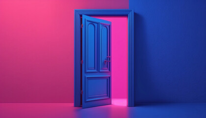 Creative concept of accessibility choice exit Open pink.Generative AI.