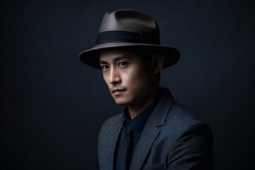 Fototapeta na wymiar Digital painting fashion asian man posing , people, portraits