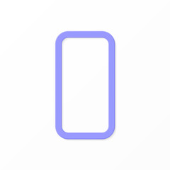 Purple Pastel 3d Smartphone Frame on White background. Vector illustration 