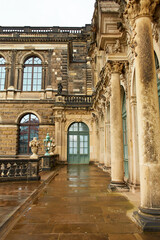 Saxon architecture in Dresden. Saxon Palace Zwinger. A popular tourist spot