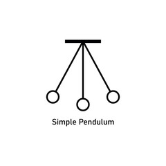 Diagram of simple pendulum harmonic motion. Vector illustration isolated on white background.