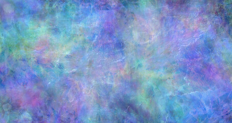 Luminous blue pink green messy abstract multicoloured arty grunge background - rustic rough...