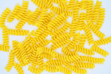 Fussili pasta isolated on a white background 