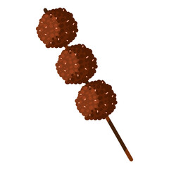 Vector illustration of cute asian yakitori skewer for print ,design, greeting card,sticker,icon.