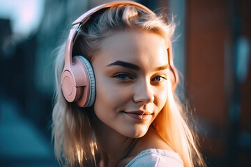 she listening to music. generative AI