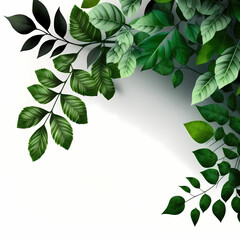 Green Leaves Banner. Generative AI