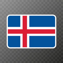 Fototapeta premium Iceland flag, official colors and proportion. Vector illustration.