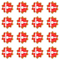 Pattern cookie with flag country Denmark in tasty biscuit