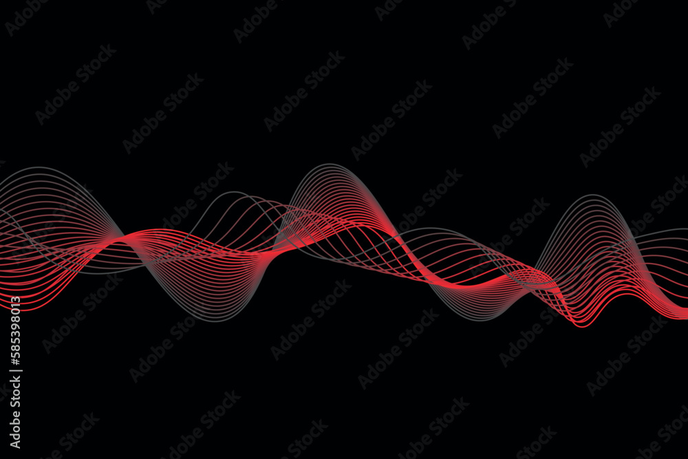 Poster red and black wave abstract background, suitable for landing page and computer desktop background. 3