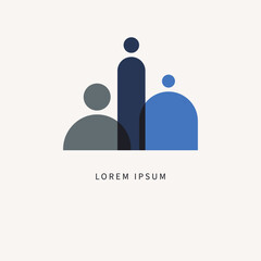 Three people of different physiques. Geometric body, different shapes