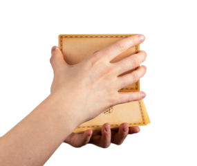 Hands shuffle tarot cards isolated on white background