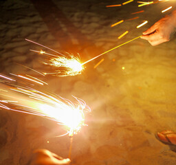 fireworks in one's hand