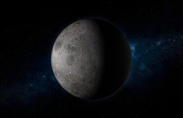 Fototapeta premium Full Moon. Bright lunar satellite of planet earth. High quality. Science wallpaper.