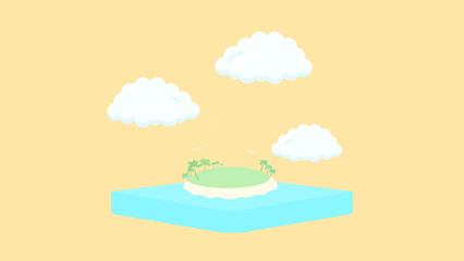 箱庭風な無人島背景⭐︎