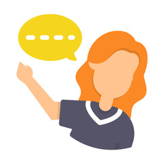 communication, chat woman icon