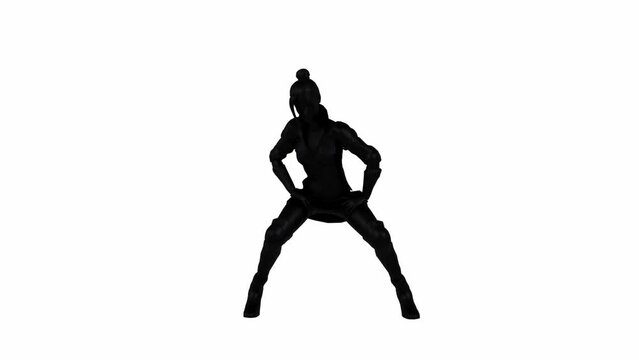 3D Sexy silhouettes of people dancing with elegant movements against a white background, enhanced by shadows. A visually striking composition that highlights their artistic creativity and rhythm.