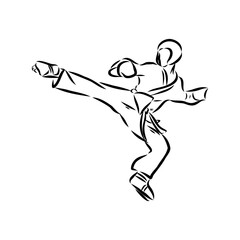 illustration of Taekwondo. Hand drawn. taekwondo vector