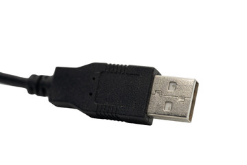 Nahaufnahme Schwarzes USB 3.0 Kabel von der Seite