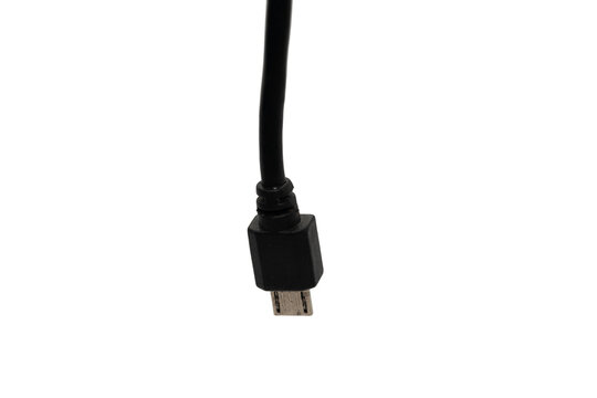 Schwarzes Micro USB Kabel von Oben