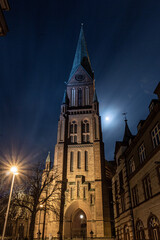 Plakat Schweriner Dom im Mondlicht