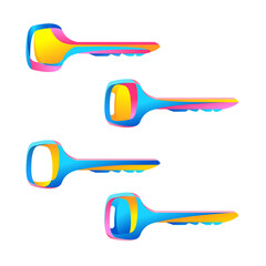 colorful keys, illustration, vector