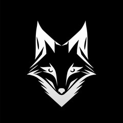 A White Fox Head Symbol on a Black Background is a versatile illustration that can be used as a Badge Label Sign, Symbol, Mascot, or even a Tattoo.