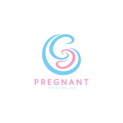 Pregnant logo template vector icon