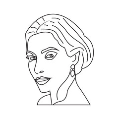 outline face  nice a woman