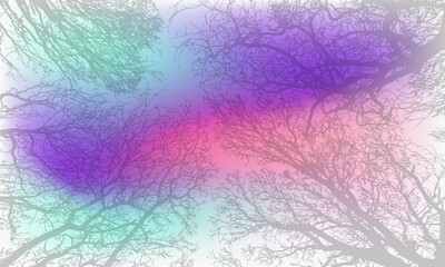 plantation abstract plant background illustration with rainbow gradation