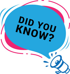 Did you know speech bubble megaphone quick tips banner vector flat illustration