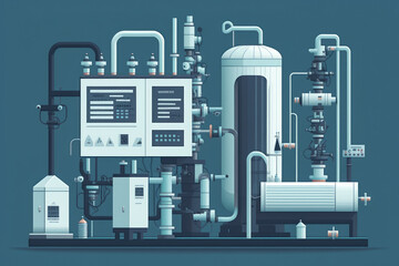 vector style Water Filtration and Purification Plant, generative ai